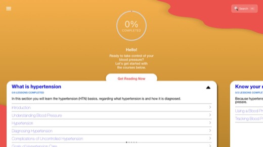 Hypertension education site screenshot