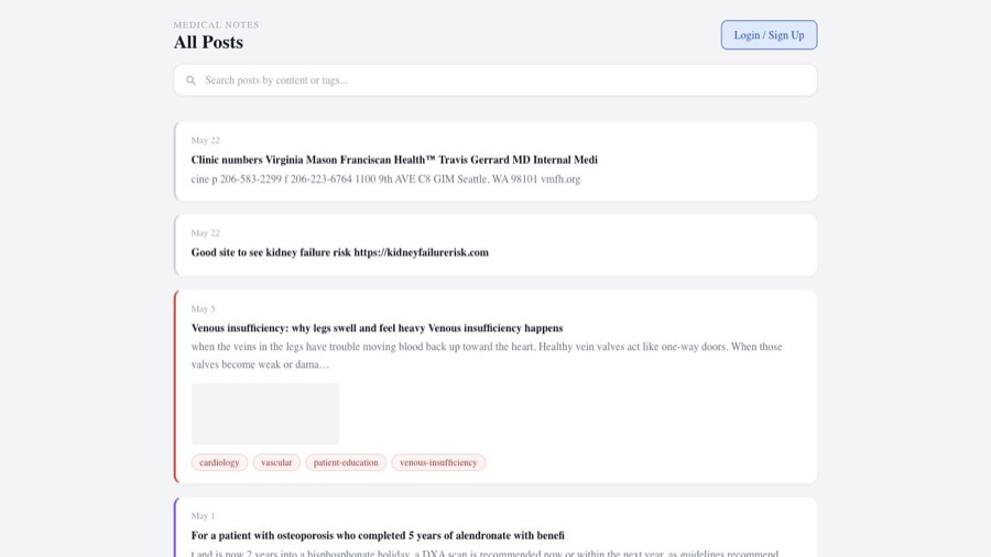 VMIMR medical notes site screenshot